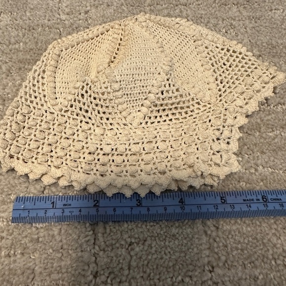 Cream Crochet Baby Bonnet - Picture 1 of 5